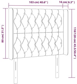 Cabeceira de cama c/ luzes LED veludo 103x16x118/128 cm rosa