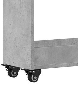 Armário c/ rodas 60x22x79 cm derivados de madeira cinza cimento