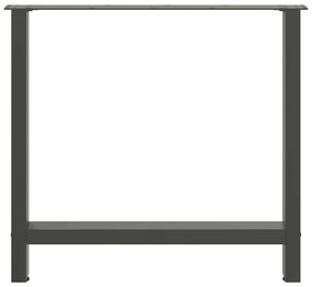 Pés para mesa de jantar antracite 2 peças 70x(72-73) cm aço