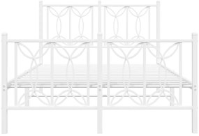 Estrutura de cama com cabeceira e pés 120x200 cm metal branco