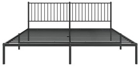 Estrutura de cama com cabeceira 200x200 cm metal preto