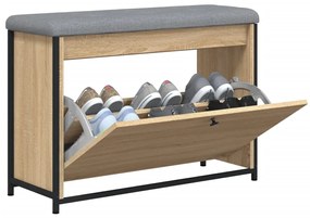 Banco sapateira c/ gaveta articulada 82x32x56cm carvalho sonoma