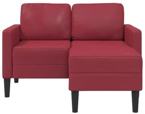 Sofá 2 lugares com Chaise em L 125 cm couro artificial