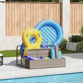 vidaXL Armazenamento de bóias junto à piscina 110x100x57 cm vime PE