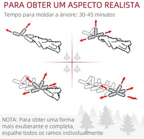 HOMCOM Árvore de Natal 225 cm Árvore de Natal Artificial com 980 Ramos