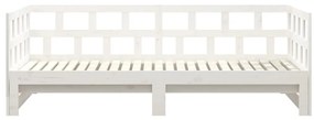 Sofá-cama de puxar 2x(90x200) cm pinho maciço branco
