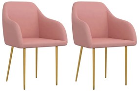 vidaXL Cadeiras de jantar 2 pcs veludo rosa