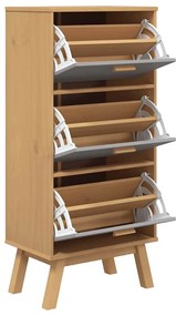 Sapateira OLDEN 55x35x120 cm pinho maciço cinzento/castanho