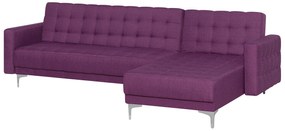 Sofá de canto 4 lugares em tecido violeta à esquerda ABERDEEN Beliani
