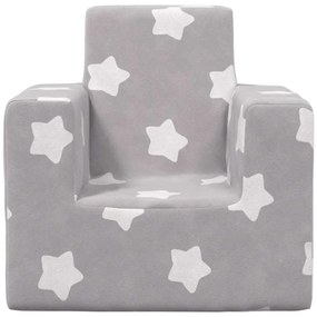 Sofá infantil de c/ estrelas pelúcia cinzento-claro