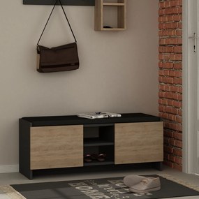 Sapateira Zulla – Antracite e Carvalho – 110x43x37 cm