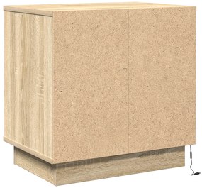 Criado-mudo com LED Carvalho Sonoma 50x34,5x50 cm