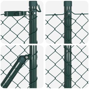 Cerca de Cadeia com 7 Postes de Espeto 1x10 m Aço Galvanizado