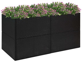 vidaXL Vaso/floreira de jardim 157x80x80 cm vime PE preto