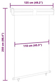 Toldo lateral para varanda 125x250 cm castanho