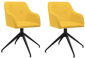 vidaXL Cadeiras de jantar giratórias 2 pcs tecido amarelo