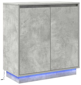 Buffet vidaXL com LED Cinza Concreto 71x34,5x75 cm de madeira engenhei