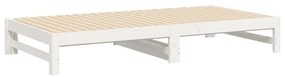 Sofá-cama de puxar 2x(80x200) cm pinho maciço branco