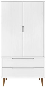 Roupeiro MOLDE 90x55x175 cm pinho maciço branco