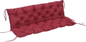 Outsunny Almofada Colchão Assento Encosto para Banco de Jardim balanço sofá 3 Lugares Grande Conforto 150 x 98 x 8 cm Vermelho | Aosom Portugal