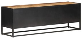 Móvel de TV 120x30x40cm mangueira áspera maciça e palha natural