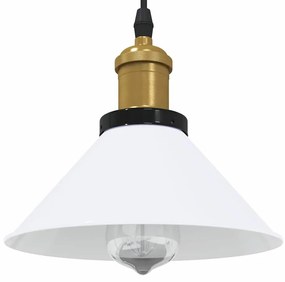 Candeeiro suspenso regulável altura E27 branco brilhante Ø22cm