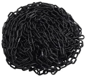 vidaXL Corrente de sinalização plástico 30 m Ø4 mm preto