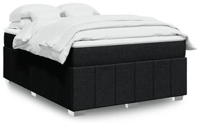 Cama com molas/colchão 140x200 cm tecido preto