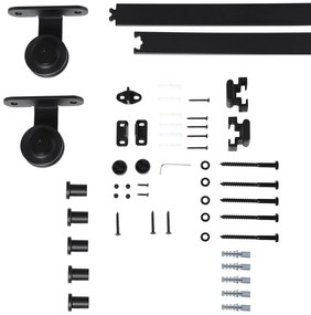 HOMCOM Ferragem para Porta de Correr 200cm Kit de Acessórios para Port