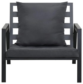 5 pcs conjunto lounge jardim + almofadões alumínio cinza-escuro
