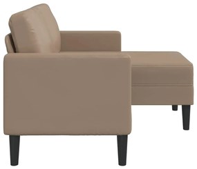 Sofá 2 lugares com Chaise em L 125 cm couro artificial