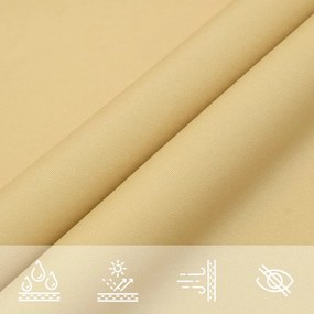 Para-sol estilo vela 3x4x5 m oxford 100% poliéster cor areia