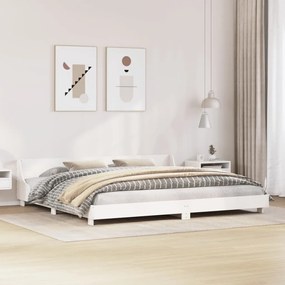 Estrutura de cama com cabeceira 180x200cm pinho maciço branco