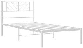 Estrutura de cama com cabeceira 90x200 cm metal branco