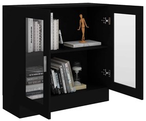 Armário vitrine 82,5x30,5x80 cm derivados de madeira preto