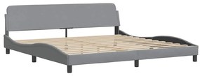 Estrutura de cama com LED sem colchão 200x200 cm tecido