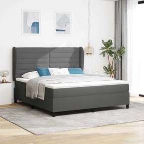 Cama Box com Colchão vidaXL Cinza Escuro 180x200 cm Tecido