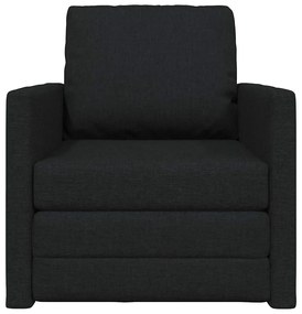 Sofá Cama 2-em-1 Preto 74x77x81 cm Tecido