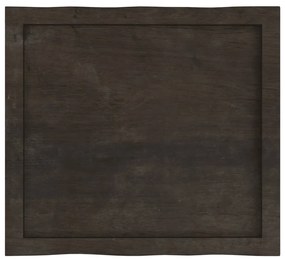 Tampo de mesa com bordas vivas maciço tratado castanho-escuro