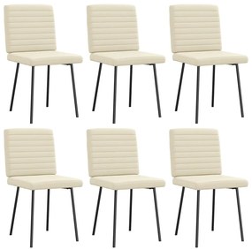 Cadeiras de jantar 6 pcs couro artificial cor creme