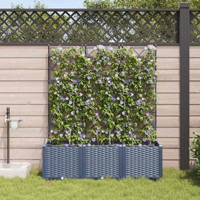 vidaXL Jardineiras com Irrigação por Água - 3 pcs Cinzas