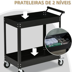 DURHAND Carrinho de Ferramentas de 2 Níveis Carro de de Ferramentas co