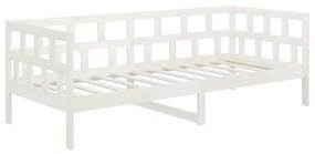 Sofá-cama 80x200 cm madeira de pinho maciça branco