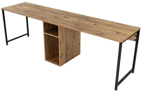 Secretária de Estudo Twin - Pinho Atlântico e Preto - 240 x 74 x 60 cm