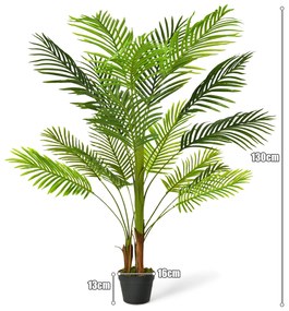 Planta Artificial 1,3 m Palmeira Fenix Falsa Artificial com Pote para Decoração de Escritório Presente Verde para Sala de Estar