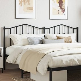 vidaXL Cabeceira de cama 193 cm metal preto