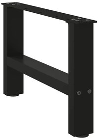 Pés para mesa de centro pretos 2 peças 50x(30-31) cm aço