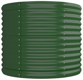 Canteiro elevado jardim 296x80x68 cm aço revestido a pó verde