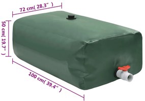 Depósito de água dobrável com torneira 360 L PVC