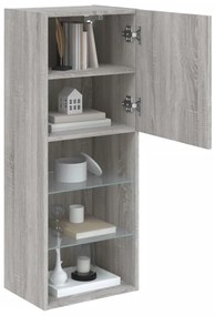 Móvel de TV com luzes LED 40,5x30x102 cm cinzento sonoma